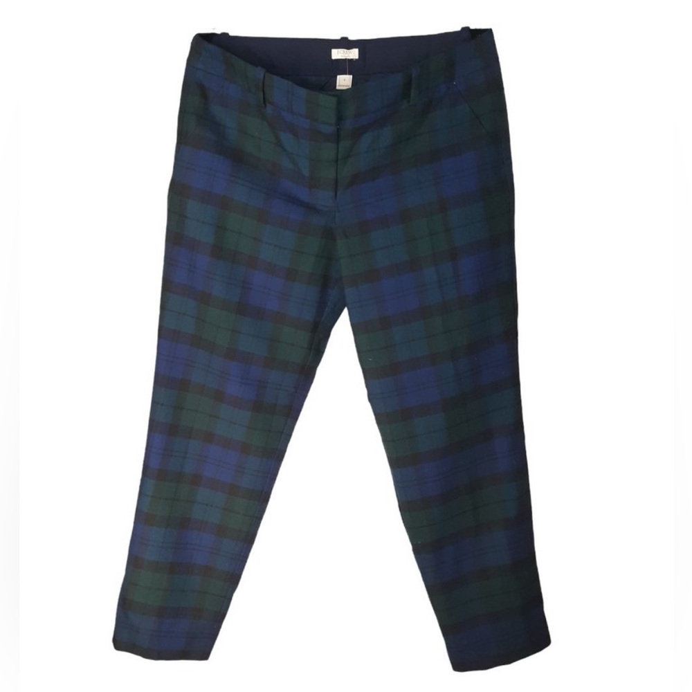 J.Crew Plaid Blue and Green Pants